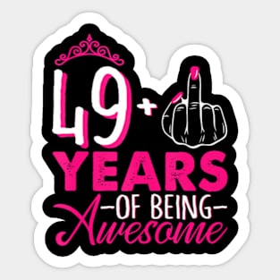 I Am 49 Plus Pink Queen Crown 49Th Birthday Sticker